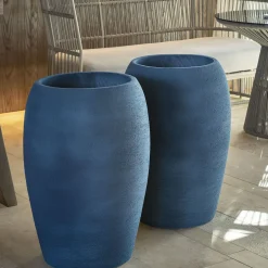 Pot à Porter Vaso Sedona in ceramica blu rigonfio> Cachepot E Portavasi