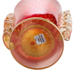 Officine di Murano 1295 Vaso Stmatcordon rosso e oro> Vasi Da Fiori