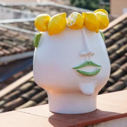 Patrizia Italiano Vaso Testa in Ceramica Multicolore Domitilla><noscript><img width=