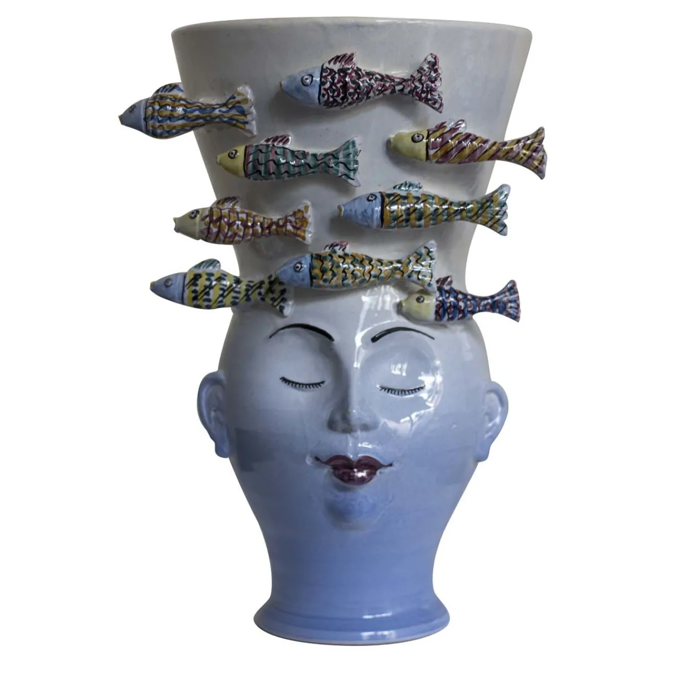 Alessandro Iudici Vaso Testa Pesci> Vasi Figurativi