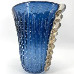 Officine di Murano 1295 Vaso V-Shaped Balloton blu navy e trasparente><noscript><img width=