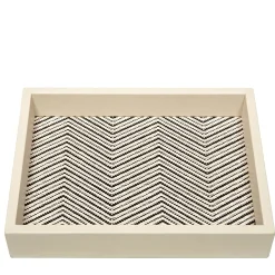 Riviere Vassoio portavalori rettangolare bianco in cotone cerato Febe> Svuotatasche