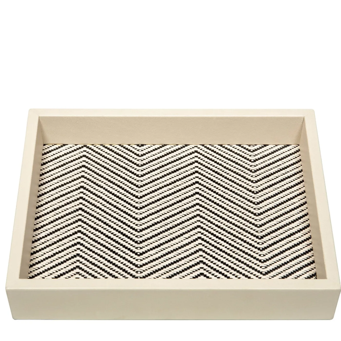 Riviere Vassoio portavalori rettangolare bianco in cotone cerato Febe> Svuotatasche