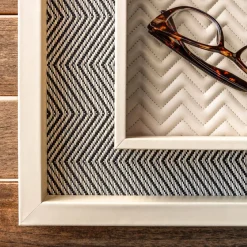 Riviere Vassoio portavalori rettangolare bianco in cotone cerato Febe> Svuotatasche