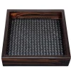 Riviere Vassoio quadrato per vassoi Febe Ebony intrecciato a mano, grande> Svuotatasche