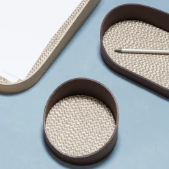 Rudi Vassoio rettangolare grande Chevron Brown per valigie> Svuotatasche