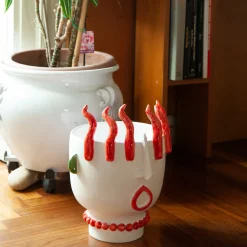 Patrizia Italiano Venditore ambulante di peperoni Ifigenia Vaso con testa di peperone> Vasi Figurativi