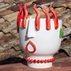 Patrizia Italiano Venditore ambulante di peperoni Ifigenia Vaso con testa di peperone><noscript><img width=