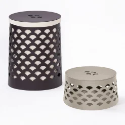 Rudi Venezia 10 Cestino rotondo beige con coperchio> Ceste