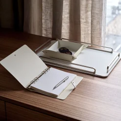 ADJ Style Vide poche in pelle bianca e panna cotta #2><noscript><img width=