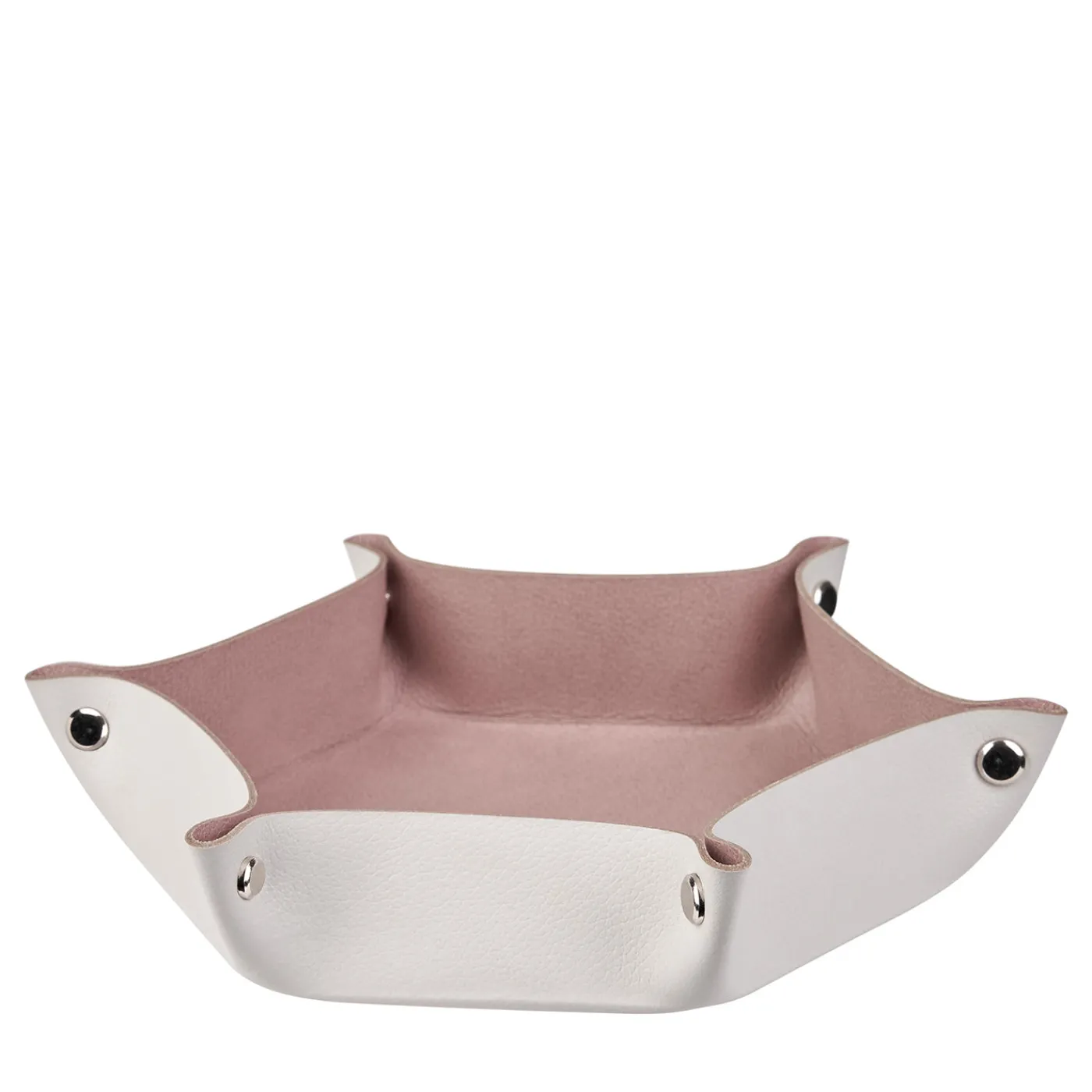 ADJ Style Vide poche in pelle color ostrica e Rosa Cenere> Svuotatasche