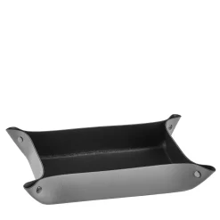 ADJ Style Vide poche in pelle grigia e nera #2> Svuotatasche