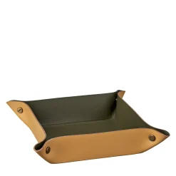 ADJ Style Vide poche in pelle senape e verde oliva #2> Svuotatasche