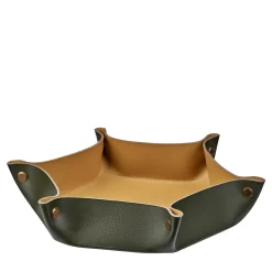 ADJ Style Vide poche in pelle verde oliva e senape #3> Svuotatasche