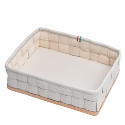 Marricreo Videopoche annodata in ecopelle color crema di Ventotene> Svuotatasche