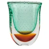 Officine di Murano 1295 Vrmbicolr Vaso in turchese e ambra> Vasi Da Fiori